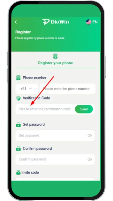 Enter the OTP to register